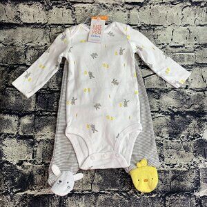 Carters Just One You 6 Month Bunny Tail & Chicks 2 Piece Bodysuit & Footie Pants